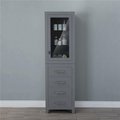 Water Creation Water Creation MADISON-LC-G Madison Collection Linen Cabinet - Cashmere Gray & Chrome MADISON-LC-G